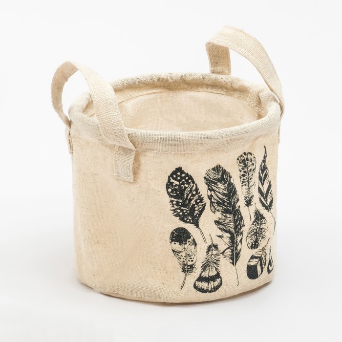 Корзинка текстильная «Перья», 14 х 12 см