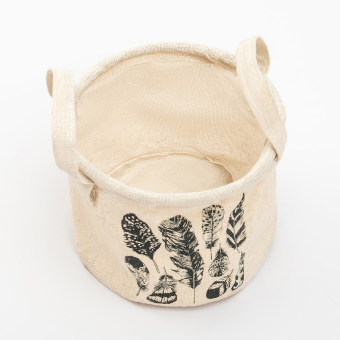 Корзинка текстильная «Перья», 14 х 12 см