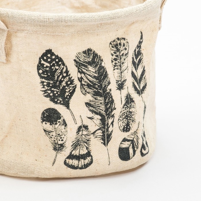 Корзинка текстильная «Перья», 14 х 12 см