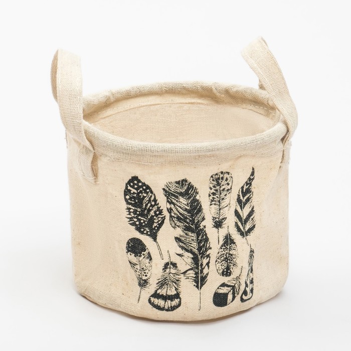 Корзинка текстильная «Перья», 14 х 12 см