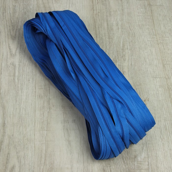 Молния рулонная, спираль, №3, 100м, цвет васильковый