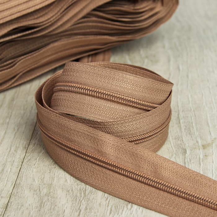 Молния рулонная, спираль, №3, 100м, цвет серо-бежевый