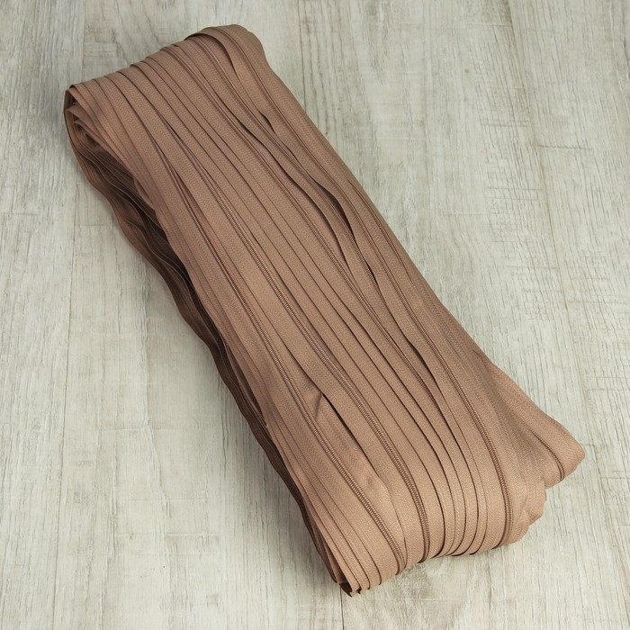 Молния рулонная, спираль, №3, 100м, цвет серо-бежевый