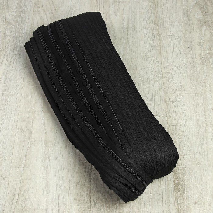 Молния рулонная, спираль, №5, 200м, цвет чёрный