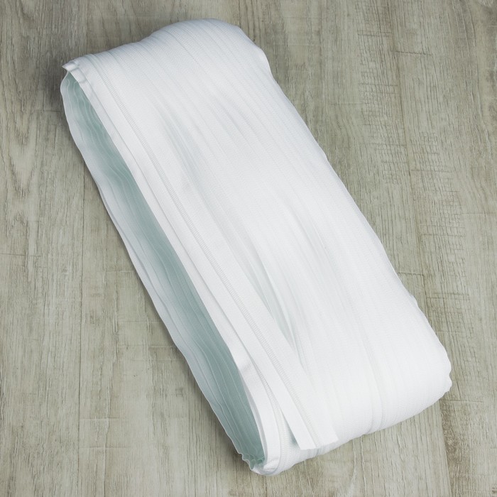 Молния рулонная, спираль, №5, 200м, цвет белый