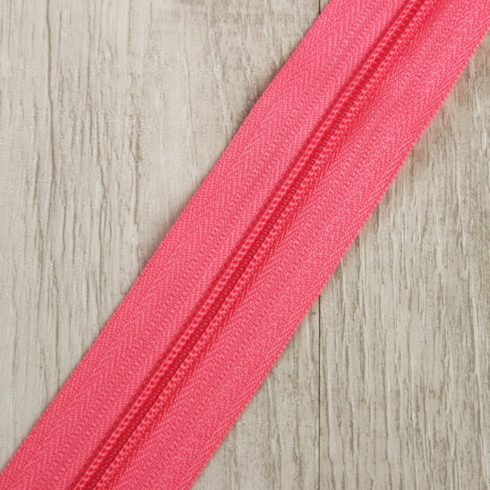 Молния рулонная, спираль, №5, 200м, цвет розовый