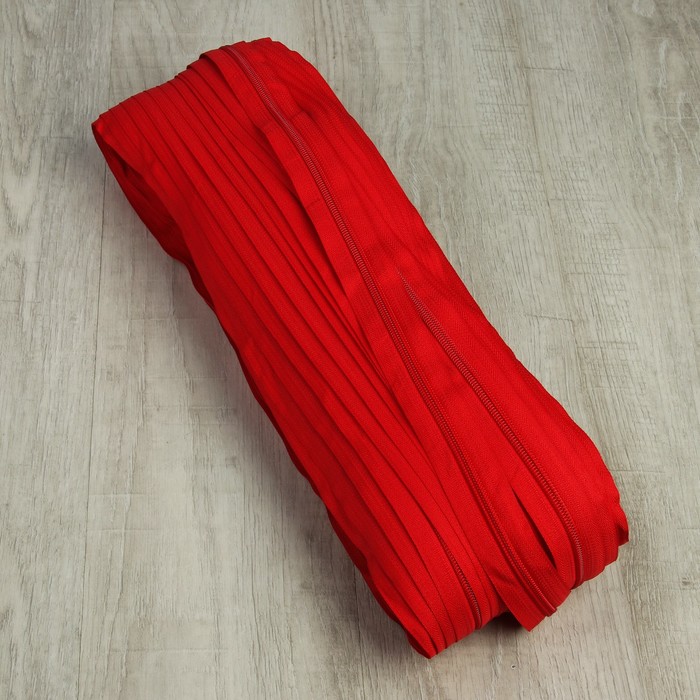 Молния рулонная, спираль, №5, 200м, цвет тёмно-красный