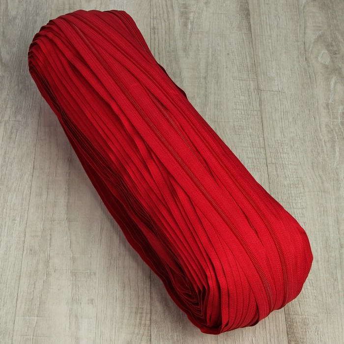 Молния рулонная, спираль, №5, 200м, цвет светло-бордовый