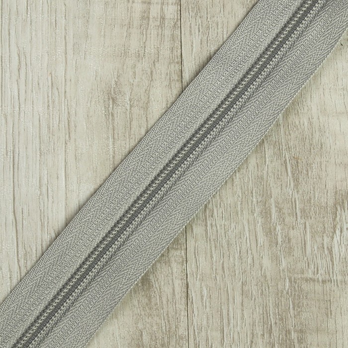 Молния рулонная, спираль, №5, 200м, цвет светло-серый