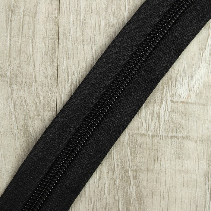 Молния рулонная, спираль, №7, 100м, цвет чёрный