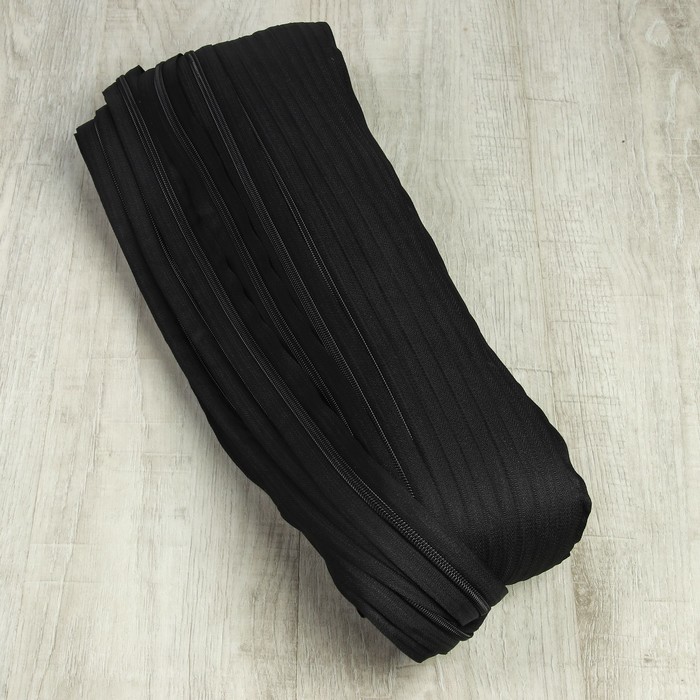 Молния рулонная, спираль, №7, 100м, цвет чёрный