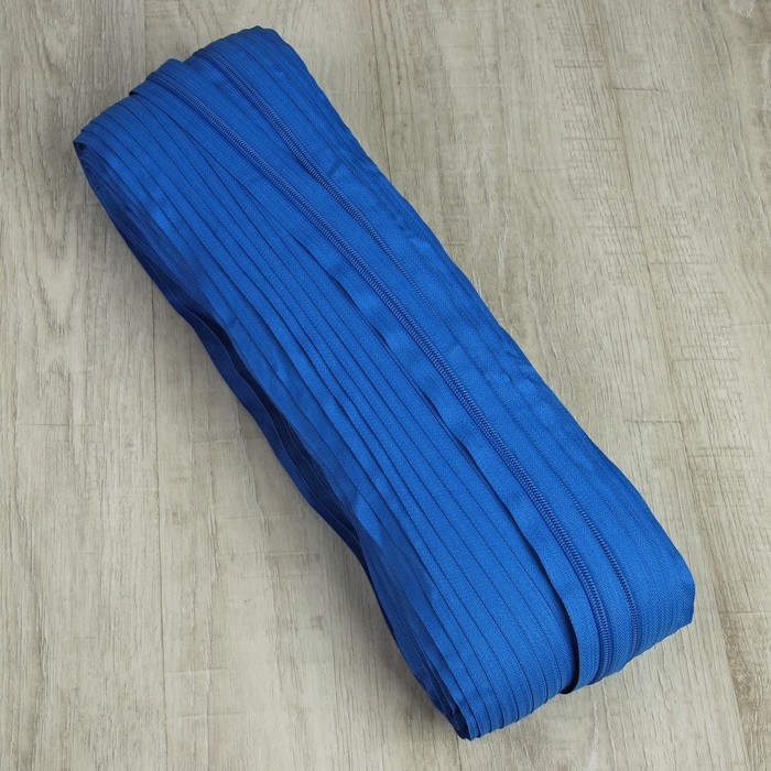 Молния рулонная, спираль, №7, 100м, цвет васильковый