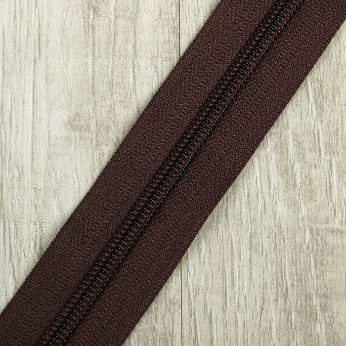 Молния рулонная, спираль, №7, 100м, цвет шоколадный