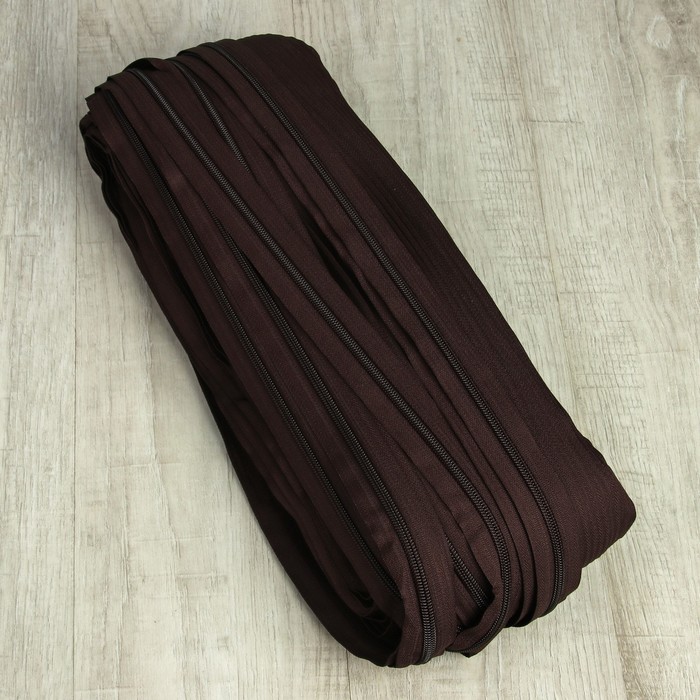 Молния рулонная, спираль, №7, 100м, цвет шоколадный