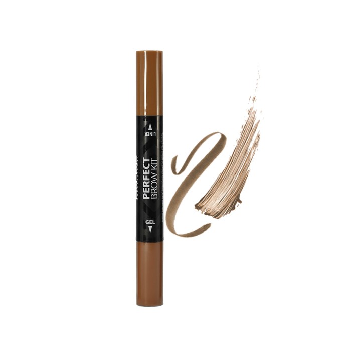 Набор для бровей Lamel Perfect Brow Kit подводка и гель 02 коричневый, 3,2 мл/1,8 мл
