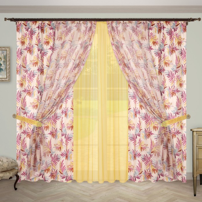 Шторы "Элегия", 140х270 см-6 шт., 2 подхвата, цвет 1308/2