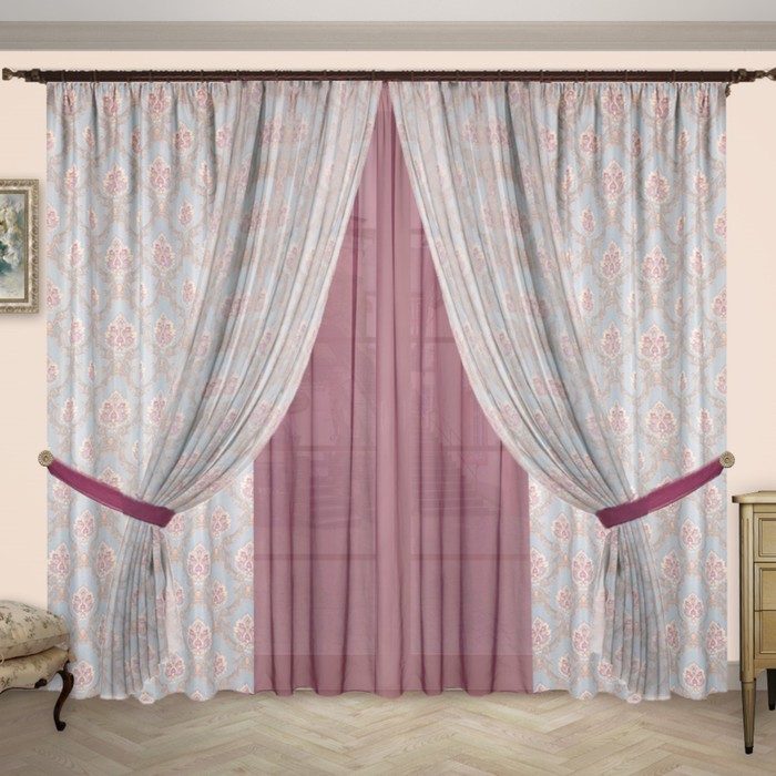 Шторы "Элегия", 140х270 см-6 шт., 2 подхвата, цвет 1303