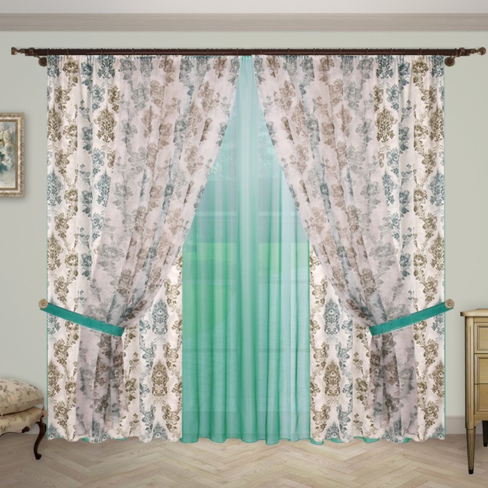 Шторы "Элегия плюс", 140х260 см-6 шт., 2 подхвата, цвет 1309