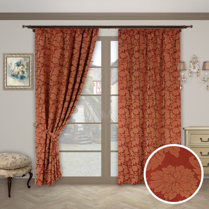 Шторы "Тандем экстра", размер 200х280 см-2 шт., 2 подхвата, цвет 400