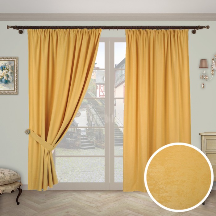 Шторы "Тандем экстра", размер 200х280 см-2 шт., 2 подхвата, цвет 1293/1