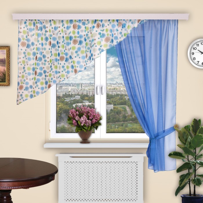 Шторы "Танго", 150х180 см-1 шт., ламбрекен 120х280 см, 1 подъват, цвет 142/2