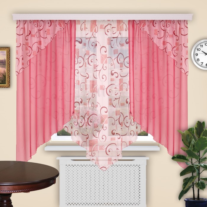 Шторы "Секрет", размер 150х180 см-2 шт., 280х160 см-1 шт., цвет 13