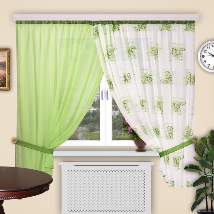 Шторы "Загадка", размер 280х200 см-2 шт., 2 подхвата, цвет 261