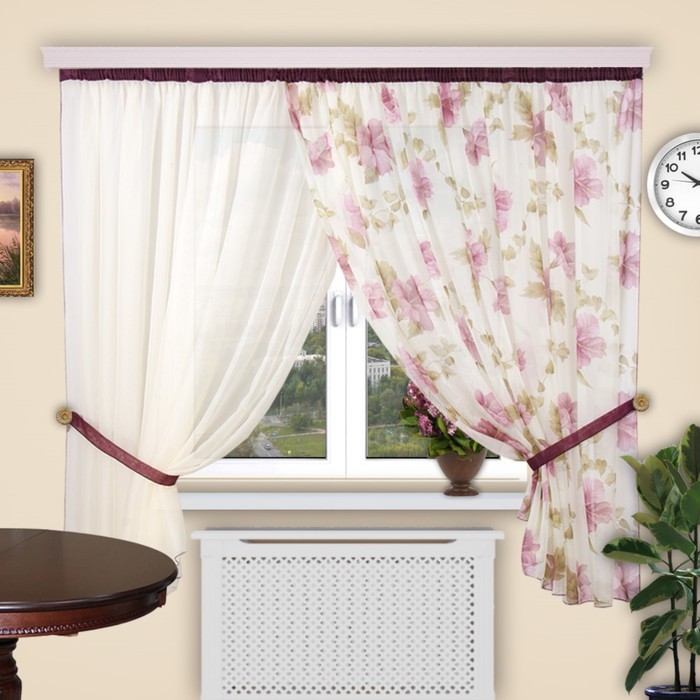 Шторы "Загадка", размер 280х200 см-2 шт., 2 подхвата, цвет 254