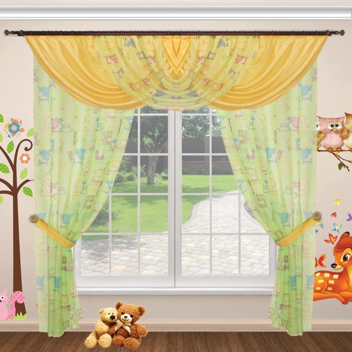 Шторы "Вдохновение", размер 150х280 см-2 шт., 2 подхвата, цвет 4