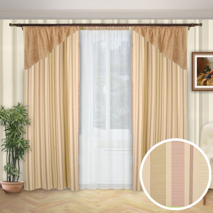 Шторы "Аллегро", 150х260 см-2 шт., тюль 300х260 см-1 шт., цвет 622/1