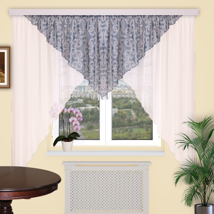 Штора кухонная "Уголок", 440х180 см-1 шт., цвет 200