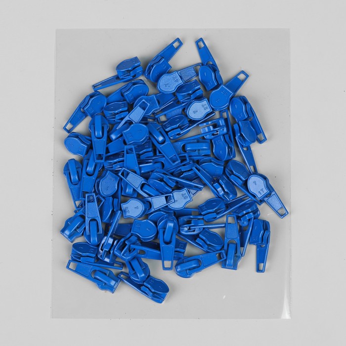 Замок автоматический, к молнии, спираль, №7, цвет васильковый