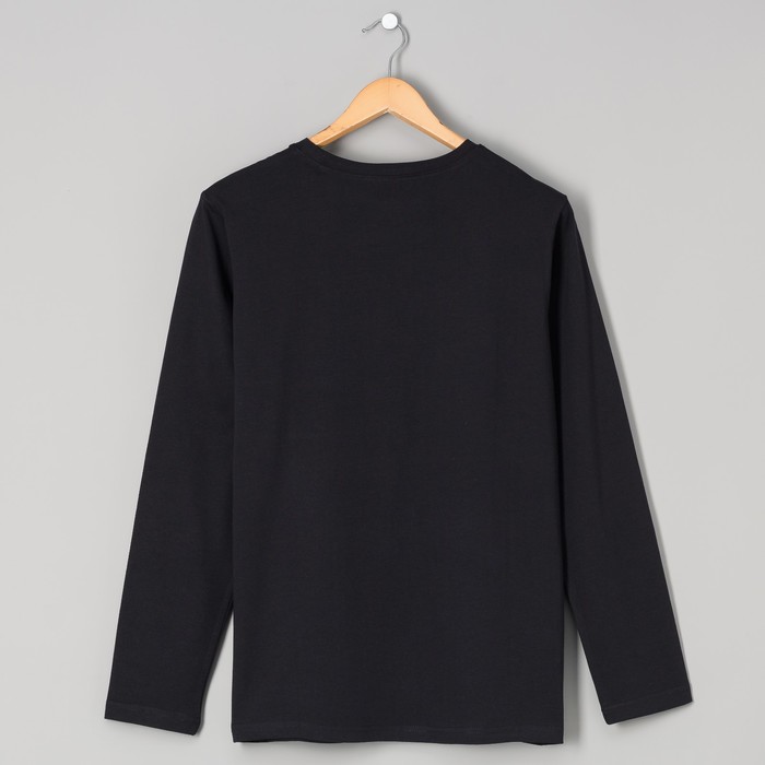 Футболка мужская с длинными рукавами арт.FM0220404031, цвет чёрный, р-р 46-48 (M)