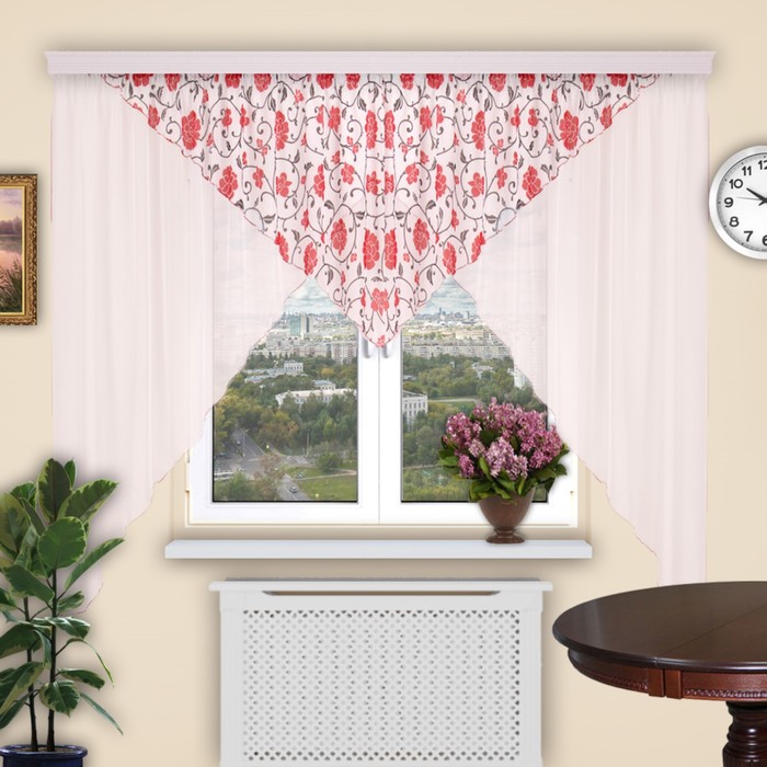 Штора кухонная "Уголок", 440х180 см-1 шт., цвет 28