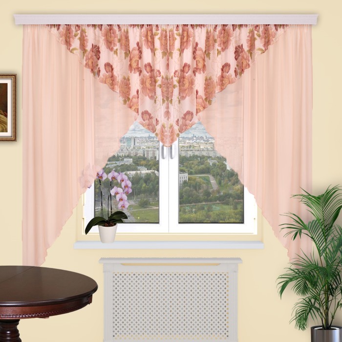 Штора кухонная "Уголок", 440х180 см-1 шт., цвет 08/2