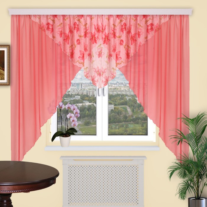 Штора кухонная "Уголок", 440х180 см-1 шт., цвет 02/3