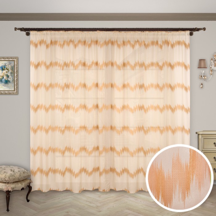 Штора "Мелодия органза, 4 метра", размер 400х280 см-1 шт., цвет 524