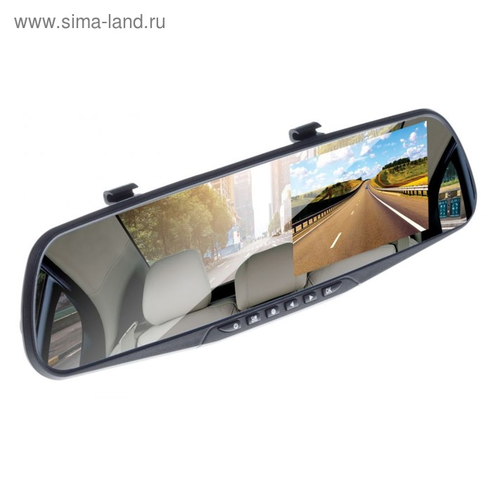 фото Видеорегистратор digma freedrive 303 mirror dual, две камеры, 4.3", обзор 120°, 1920х1080