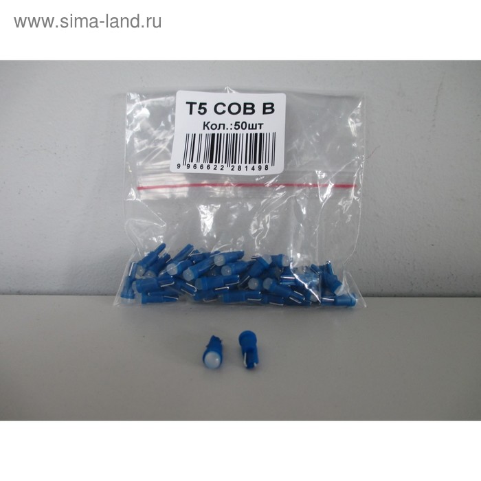 фото Лампа светодиодная ks-auto, t5, 12 в, сов диод, синяя