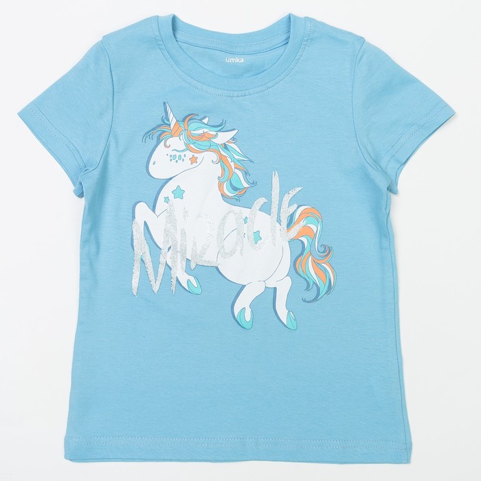 Футболка для девочки, рост 110 см, цвет голубой