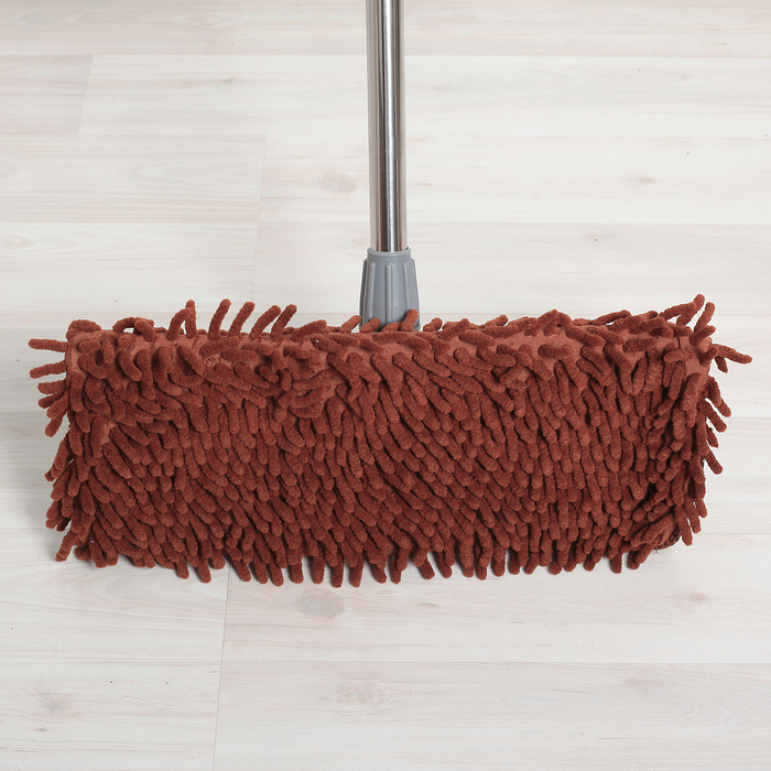 Швабра плоская, телескопическая стальная ручка, микрофибра 34х14х82(120) см