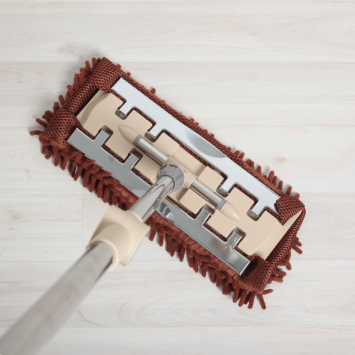 Швабра плоская, телескопическая стальная ручка, микрофибра 34х14х82(120) см