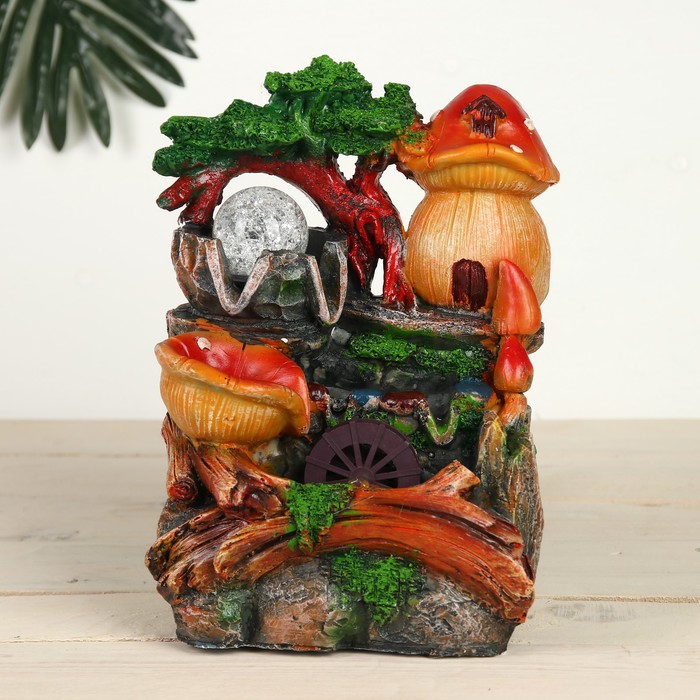 Фонтан "Домик-мухомор" 15х19х27 см (с подсветкой)
