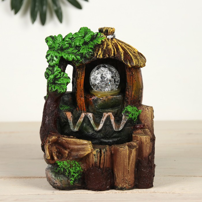 Фонтан "Гавайский домик" 10х14х20 см (с подсветкой)