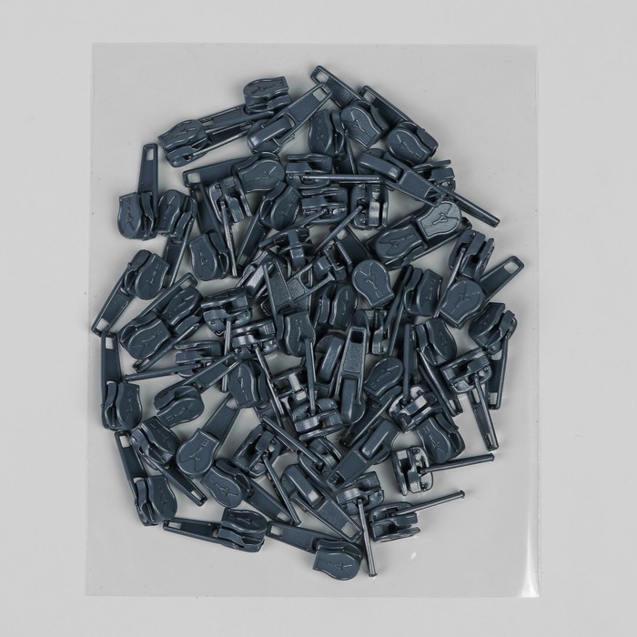 Замок автоматический, к молнии, спираль, №5, цвет графитовый