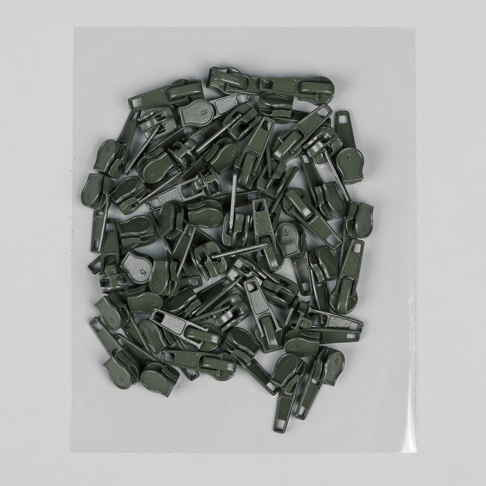 Замок автоматический, к молнии, спираль, №5, цвет хаки