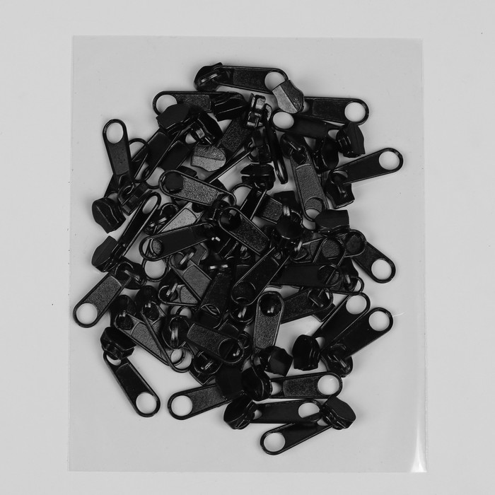 Замок галантерейный, без стопора к молнии, спираль, №5, цвет чёрный