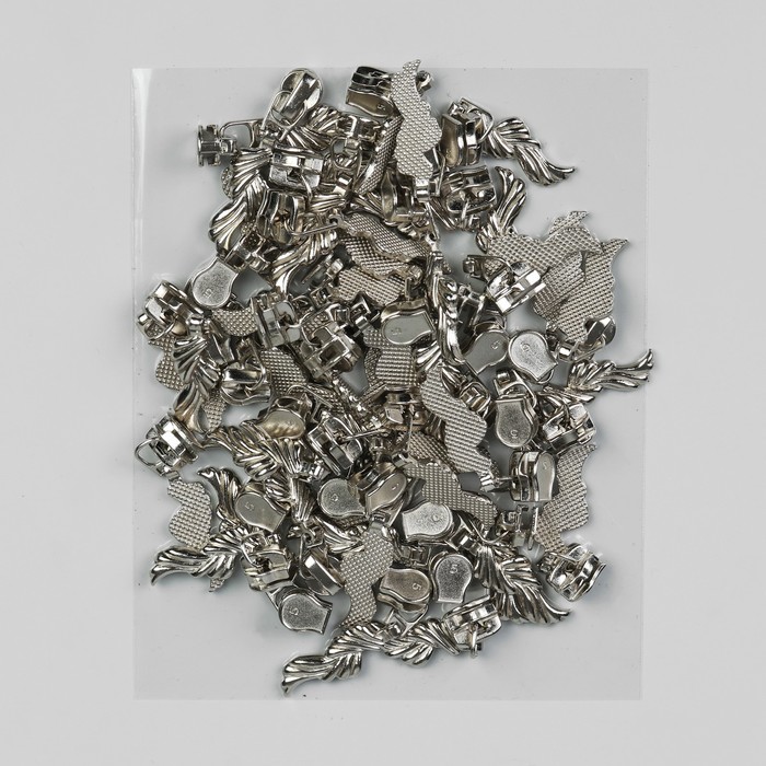 Замок автоматический, декоративный, к молнии, спираль, № 5, цвет никель