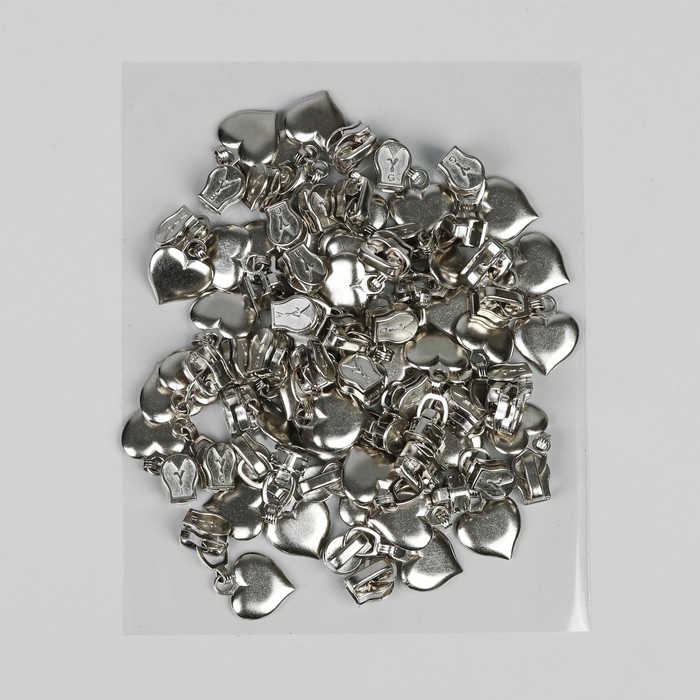 Замок автоматический, декоративный, к молнии, спираль, № 5, цвет никель