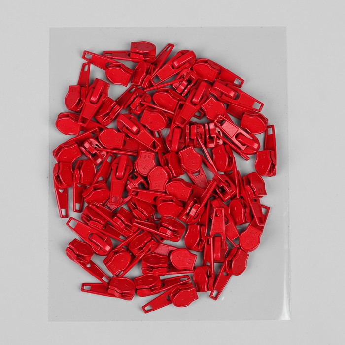 Замок автоматический, к молнии, спираль, №7, цвет тёмно-красный